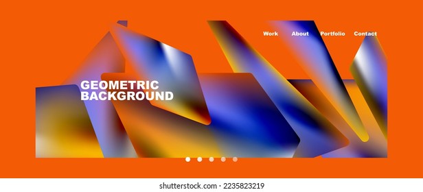 Resumen de la página de aterrizaje geométrico. Fondo creativo para fondo de pantalla, banner, fondo o web