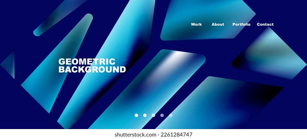Abstract geometric landing page. Creative background for wallpaper, banner, background or web