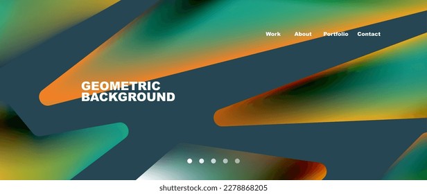 Abstract geometric landing page. Creative background for wallpaper, banner, background or web