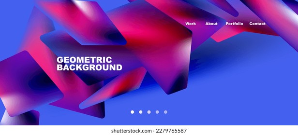 Abstract geometric landing page. Creative background for wallpaper, banner, background or web