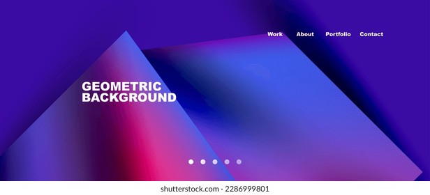 Abstract geometric landing page. Creative background for wallpaper, banner, background or web