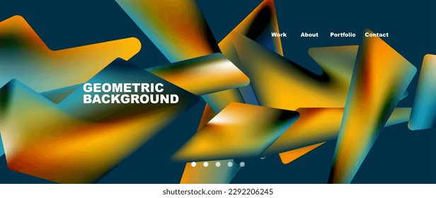 Abstract geometric landing page. Creative background for wallpaper, banner, background or web