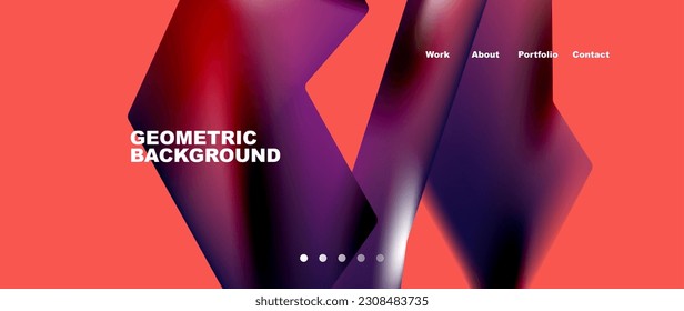 Abstract geometric landing page. Creative background for wallpaper, banner, background or web