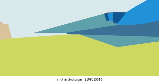 Resumen del paisaje geométrico con un lugar para el texto. Ilustración del vector