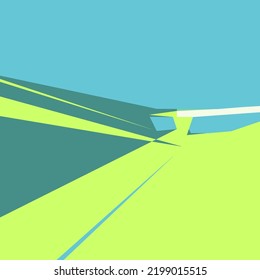 Abstract geometric landscape with a place for text. Vector illustration