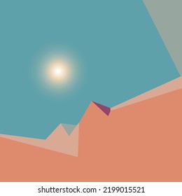 Resumen del paisaje geométrico con un lugar para el texto. Ilustración del vector