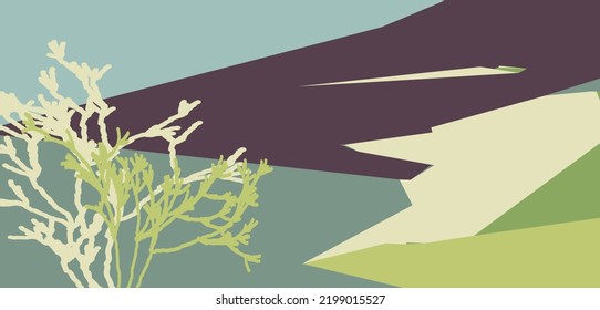 Abstract geometric landscape with a place for text. Vector illustration