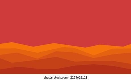 Abstract Geometric landscape vector image. Neutral background, waves, dunes