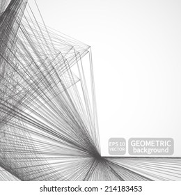 Abstract geometric lattice background, the scope of crystal structures, Crowd composition of build up debris. Vector for your design.