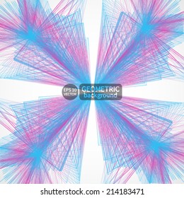 Abstract geometric lattice background, the scope of crystal structures, Crowd composition of build up debris. Vector for your design.