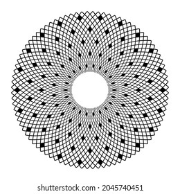 Abstract geometric lattice circle pattern. Vector art.