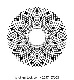 Abstract geometric lattice circle pattern. Vector art.