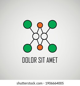 Abstract geometric lattice, molecules on same chain. Beautiful set of molecular lattice. Vector composition for design