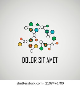 Abstract geometric lattice, molecules on same chain. Beautiful set of molecular lattice. Vector composition for design