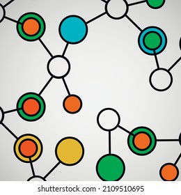 Abstract geometric lattice, molecules on same chain. Beautiful set of molecular lattice. Vector composition for design