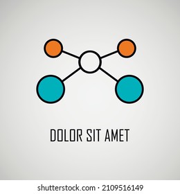Abstract geometric lattice, molecules on same chain. Beautiful set of molecular lattice. Vector composition for design