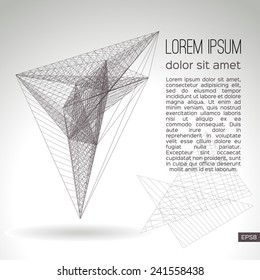 Abstract geometric lattice on a gray background. Vector design.