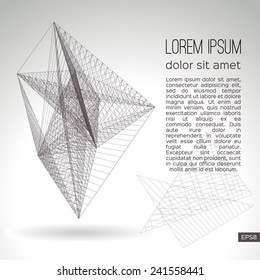 Abstract geometric lattice on a gray background. Vector design.