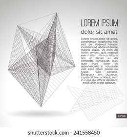 Abstract geometric lattice on a gray background. Vector design.