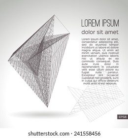Abstract geometric lattice on a gray background. Vector design.