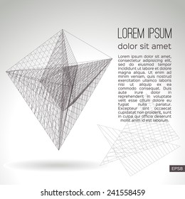 Abstract geometric lattice on a gray background. Vector design.
