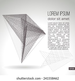 Abstract geometric lattice on a gray background. Vector design.