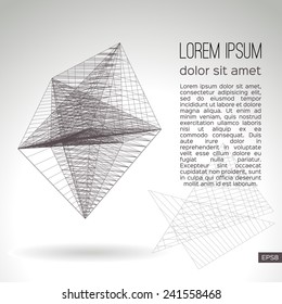 Abstract geometric lattice on a gray background. Vector design.