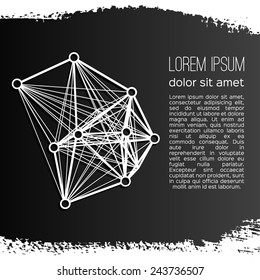 Abstract geometric lattice on a gray background. Vector design.