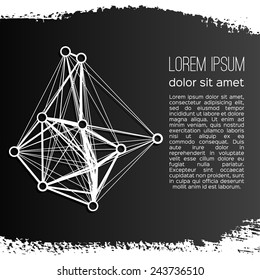 Abstract geometric lattice on a gray background. Vector design.