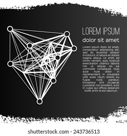 Abstract geometric lattice on a gray background. Vector design.
