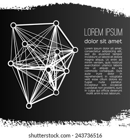 Abstract geometric lattice on a gray background. Vector design.
