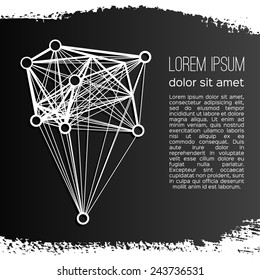 Abstract geometric lattice on a gray background. Vector design.