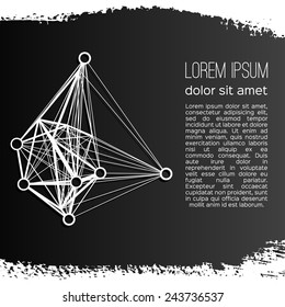 Abstract geometric lattice on a gray background. Vector design.
