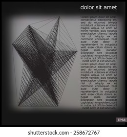 Abstract geometric lattice on a gray background. Vector design.