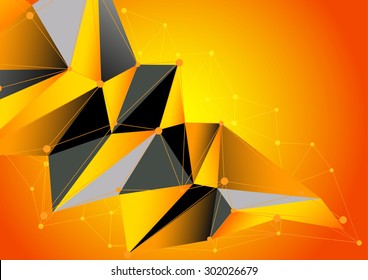 Abstract geometric lattice the scope of molecules yellow