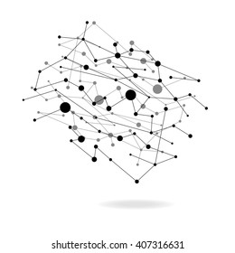 Abstract geometric lattice, the scope of molecules, the molecules in the circle. Round composition of the molecular lattice. Color composition vector for your design.