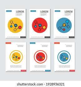 Abstract geometric lattice, set of dna, molecules on same chain. Beautiful set of molecular lattice. Compound molecula in figure. Vector composition for design