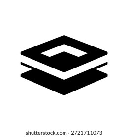 Abstrakte geometrische geschichtete Rhombus Diamant Form Silhouette Vektorgrafik für moderne Markenidentität und grafische Design Konzepte