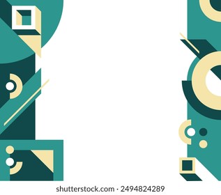 Abstract geometric layout or slideshow template, left and right margins