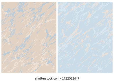 Diseños Geométricos abstractos. Mano irregular dibujada en fondo marrón claro y azul pálido. Gracioso Diseño Creativo Simple. Fondos con efecto de mármol. Sin texto.