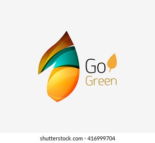 Abstract geometric leaf icon. Vector illustration