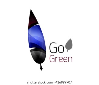 Abstract geometric leaf icon. Vector illustration