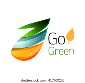 Abstract geometric leaf icon. Vector illustration