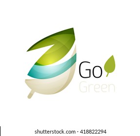 Abstract geometric leaf icon. Vector illustration