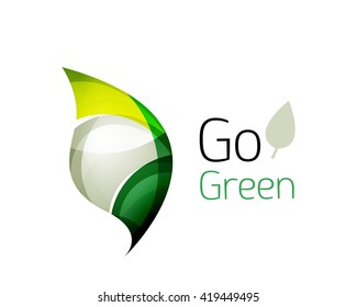 Abstract geometric leaf icon. Vector illustration