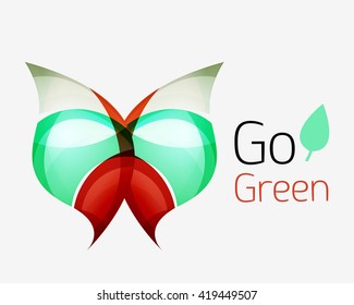 Abstract geometric leaf icon. Vector illustration