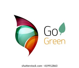 Abstract geometric leaf icon. Vector illustration