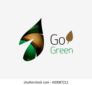 Abstract geometric leaf icon. Vector illustration