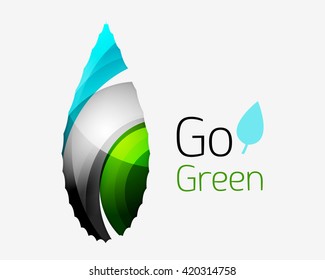 Abstract geometric leaf icon. Vector illustration