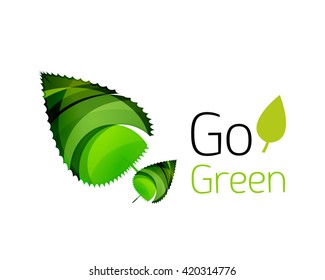 Abstract geometric leaf icon. Vector illustration